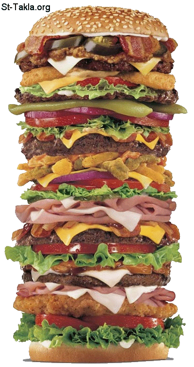 St-Takla.org Image: Big Hamburger صورة في موقع الأنبا تكلا: ساندوتش هامبرجر كبير