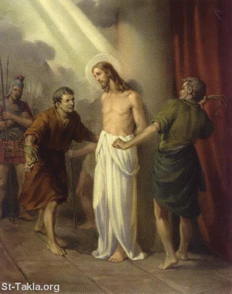 St-Takla.org Image: Flagellation of Christ Jesus     :  