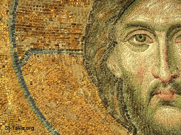 St-Takla.org Image: An ancient mosaic of the face of Jesus Christ, Hagia Sophia Museum, Turkey.     :     ()    ͡   ǡ .