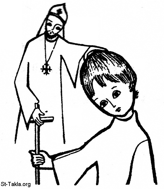 St-Takla.org Image: A Coptic priest with a confessor, confession صورة في موقع الأنبا تكلا: كاهن قبطي مع معترف - الاعتراف