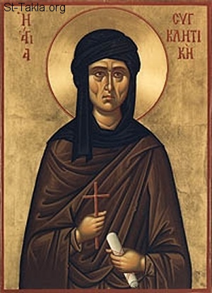 St-Takla.org Image: Saint Syncletica of Alexandria - the Desert Mother     :     -  