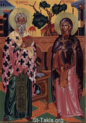 St-Takla.org Image: Sts. Martyrs Cyprian and Justina     :   