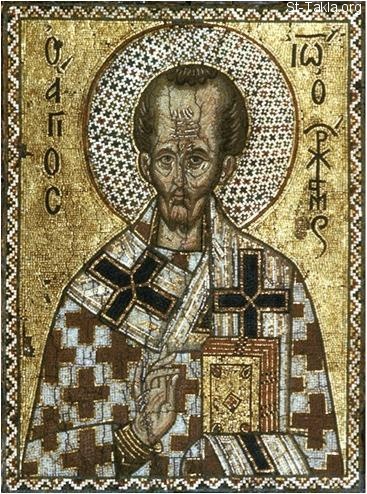 St-Takla.org Image: Miniature mosaic of St. John Chrysostom     :       