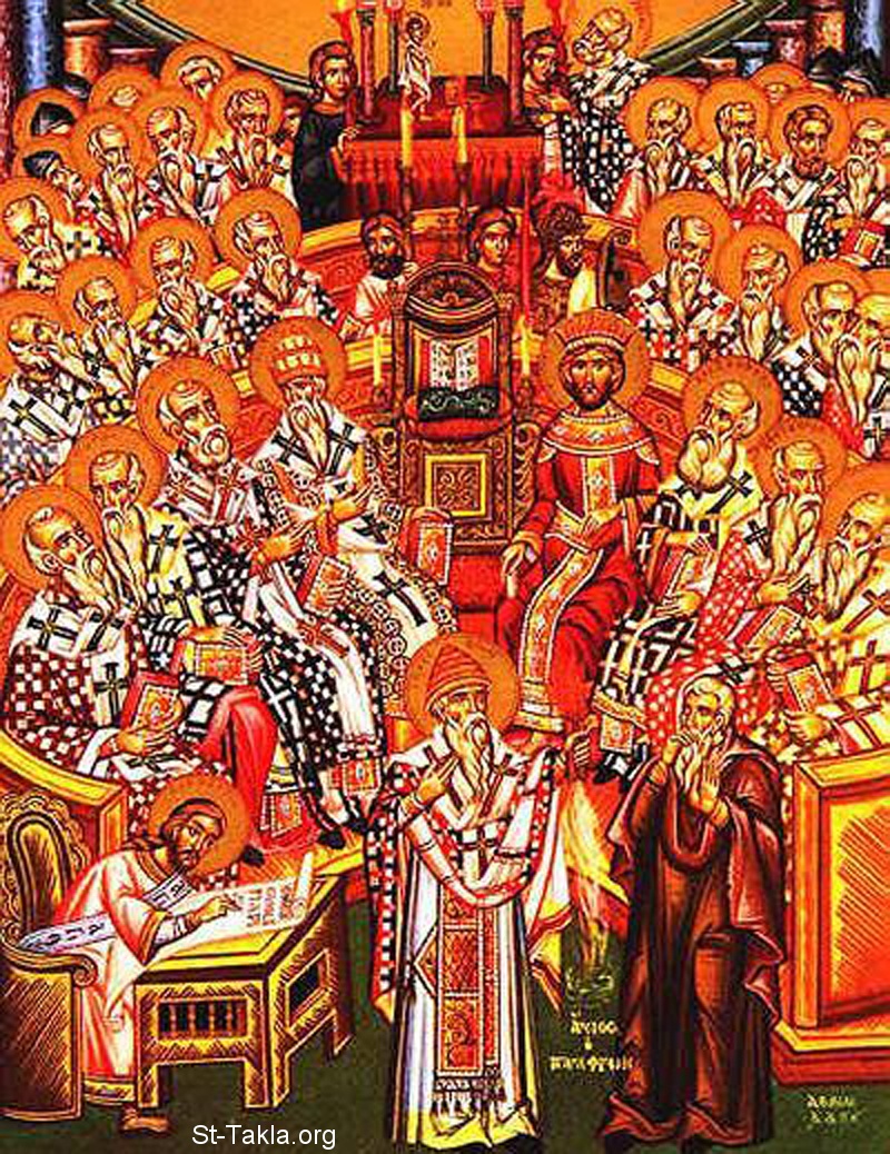 St-Takla.org Image: Council of Nicaea icon صورة: أيقونة مجمع نيقية