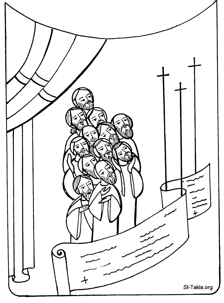 St-Takla.org         Image: The Apostles the Twelve Disciples Coptic art :   -   ѡ   