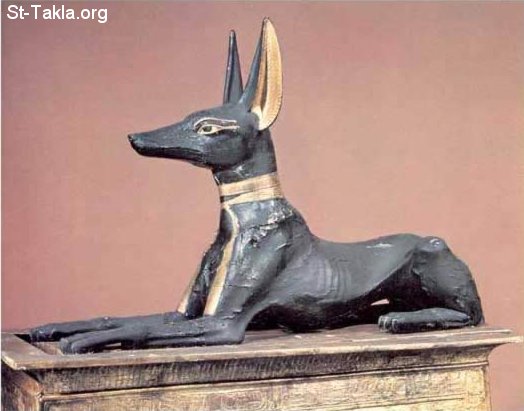 St-Takla.org Image: Anubis the ancient Egyptian God of the Dead     :   ӡ       
