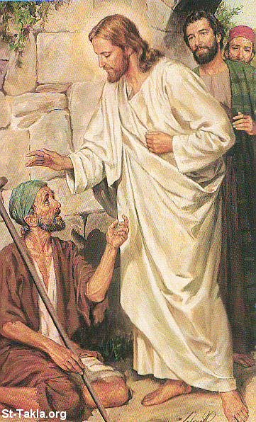 St-Takla.org Image: Miracle of Jesus healing the leper     :     