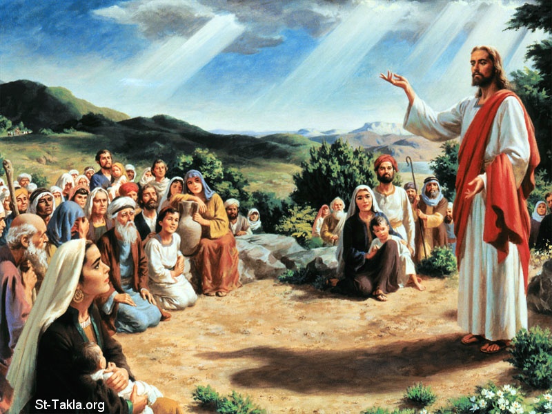 St-Takla.org Image: Jesus Preaching the Sermon on the Mount     :      