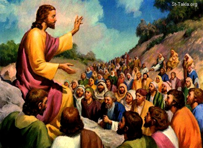 St-Takla.org Image: Jesus Preaching the Sermon on the Mountain     :       