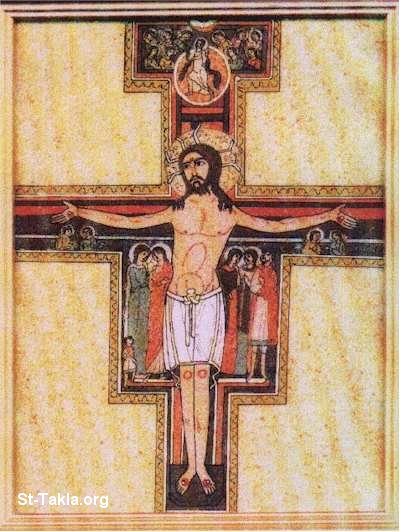 St-Takla.org Image: Ancient icon of Christ on the Cross     :      