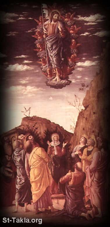 St-Takla.org Image: The Ascension of Jesus Christ in front of the disciples     :     