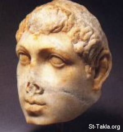 St-Takla.org           Image: Image: Ptolemy VIII, 145-116, marble bust :   -  