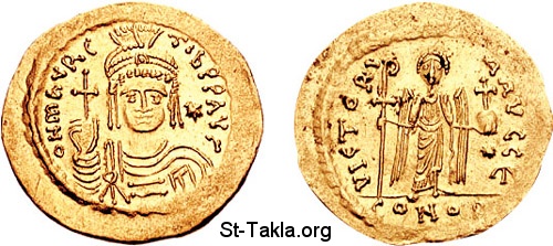 St-Takla.org Image: Solidus Maurice Tiberius     :     