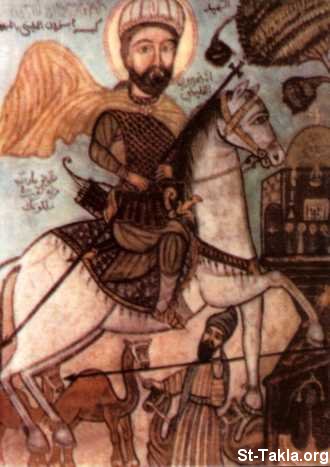 St-Takla.org Image: Saint Abaskhairon the Martyr, ancient Coptic art     :        
