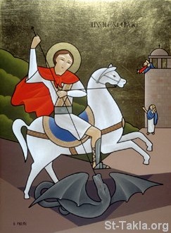 St-Takla.org Image: Saint George fighting the Devil     :    