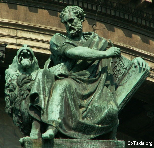 St-Takla.org         Image: Apostle Mark statue on St. Isaac Cathedral: akievskiy Sobor (Исаа́киевский Собо́р) in Saint Petersburg, Russia :         ( )   ̡ 